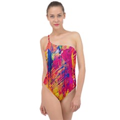 Various Colors Classic One Shoulder Swimsuit by artworkshop