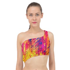 Various Colors Spliced Up Bikini Top  by artworkshop