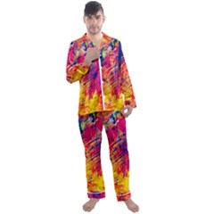 Various Colors Men s Long Sleeve Satin Pajamas Set