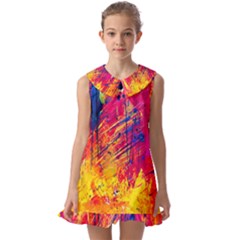 Various Colors Kids  Pilgrim Collar Ruffle Hem Dress by artworkshop