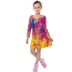 Various Colors Kids  Long Sleeve Velvet Dress by artworkshop