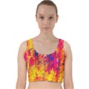 Various Colors Velvet Racer Back Crop Top View1