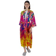 Various Colors Maxi Satin Kimono