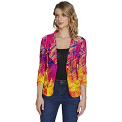 Various Colors Women s One-button 3/4 Sleeve Short Jacket by artworkshop