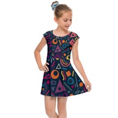 Doodle Pattern Kids  Cap Sleeve Dress by Grandong