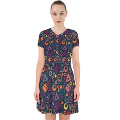 Doodle Pattern Adorable In Chiffon Dress by Grandong