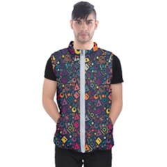 Doodle Pattern Men s Puffer Vest by Grandong