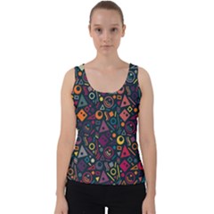 Doodle Pattern Velvet Tank Top by Grandong