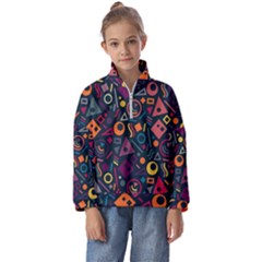 Doodle Pattern Kids  Half Zip Hoodie by Grandong