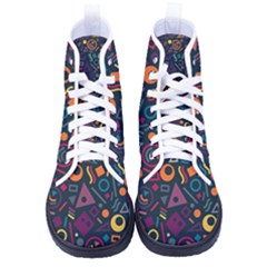 Doodle Pattern Men s High-top Canvas Sneakers