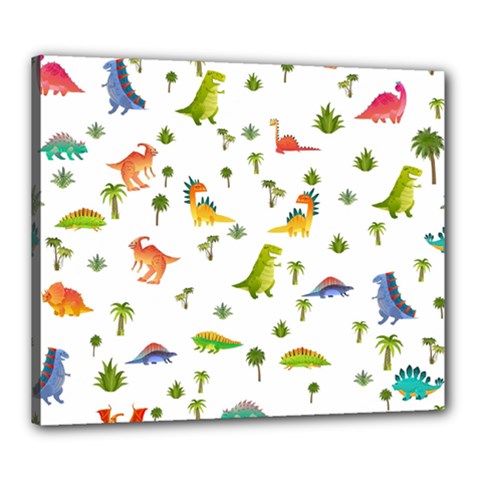 Vector Baby Dino Seamless Pattern Canvas 24  X 20  (stretched) by Grandong