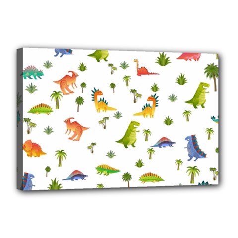 Vector Baby Dino Seamless Pattern Canvas 18  X 12  (stretched) by Grandong