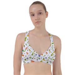 Vector Baby Dino Seamless Pattern Sweetheart Sports Bra by Grandong