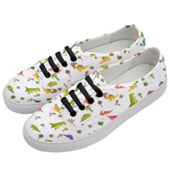 Vector Baby Dino Seamless Pattern Women s Classic Low Top Sneakers by Grandong