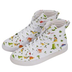 Vector Baby Dino Seamless Pattern Women s Hi-top Skate Sneakers by Grandong