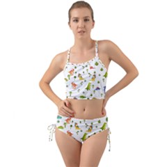 Vector Baby Dino Seamless Pattern Mini Tank Bikini Set by Grandong