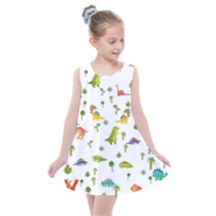 Vector Baby Dino Seamless Pattern Kids  Summer Dress by Grandong