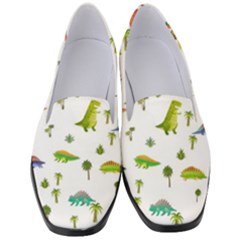 Vector Baby Dino Seamless Pattern Women s Classic Loafer Heels by Grandong