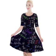 Mathematics  Physics Maths Math Pattern Quarter Sleeve A-line Dress by Grandong