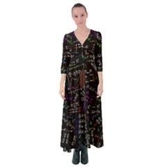 Mathematics  Physics Maths Math Pattern Button Up Maxi Dress by Grandong