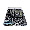 New York City Nyc Broadway Doodle Art Fitted Sheet (Full/ Double Size) View1