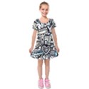 New York City Nyc Broadway Doodle Art Kids  Short Sleeve Velvet Dress View1