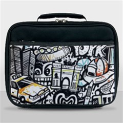 New York City Nyc Broadway Doodle Art Lunch Bag by Grandong