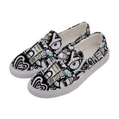 New York City Nyc Broadway Doodle Art Women s Canvas Slip Ons by Grandong