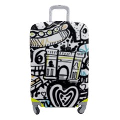 New York City Nyc Broadway Doodle Art Luggage Cover (small) by Grandong