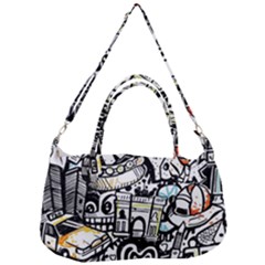 New York City Nyc Broadway Doodle Art Removable Strap Handbag by Grandong