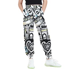 New York City Nyc Broadway Doodle Art Kids  Joggers by Grandong