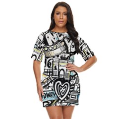 New York City Nyc Broadway Doodle Art Just Threw It On Dress by Grandong