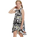 New York City Nyc Broadway Doodle Art Kids  Frill Swing Dress View2