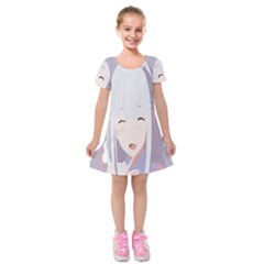 Emilia Rezero Kids  Short Sleeve Velvet Dress by artworkshop