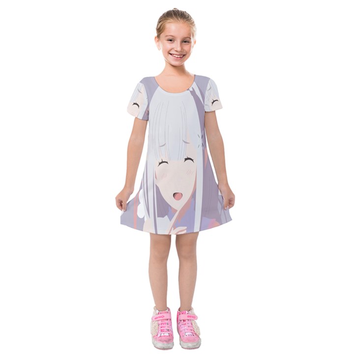 Emilia Rezero Kids  Short Sleeve Velvet Dress