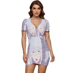 Emilia Rezero Low Cut Cap Sleeve Mini Dress by artworkshop