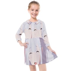 Emilia Rezero Kids  Quarter Sleeve Shirt Dress by artworkshop