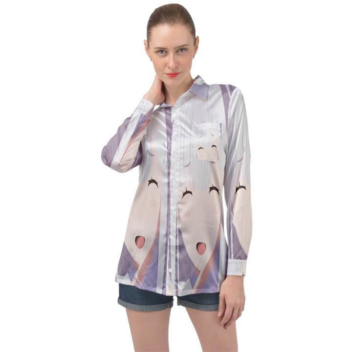 Emilia Rezero Long Sleeve Satin Shirt