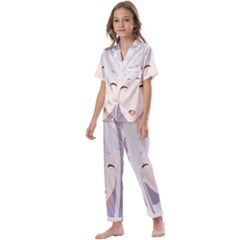 Emilia Rezero Kids  Satin Short Sleeve Pajamas Set by artworkshop