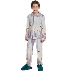 Emilia Rezero Kids  Long Sleeve Velvet Pajamas Set by artworkshop