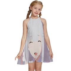 Emilia Rezero Kids  Halter Collar Waist Tie Chiffon Dress by artworkshop