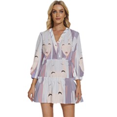 Emilia Rezero V-neck Placket Mini Dress by artworkshop