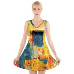 Wall Art V-neck Sleeveless Dress by artworkshop