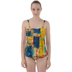 Wall Art Twist Front Tankini Set by artworkshop