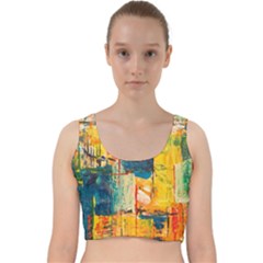 Wall Art Velvet Racer Back Crop Top by artworkshop