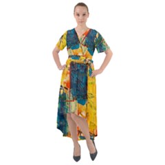 Wall Art Front Wrap High Low Dress by artworkshop