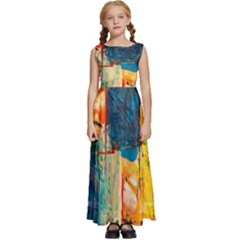 Wall Art Kids  Satin Sleeveless Maxi Dress by artworkshop