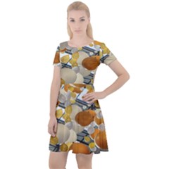 Wallpapper Cap Sleeve Velour Dress 