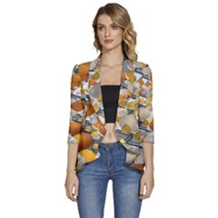 Wallpapper Women s 3/4 Sleeve Ruffle Edge Open Front Jacket by artworkshop