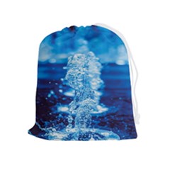 Water Blue Wallpaper Drawstring Pouch (xl) by artworkshop